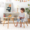 Convertible baby high chair in beige with adjustable tray, suitable for kids 3-36 months, ideal for feeding and.