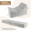 Convertible folding sofa bed in gray, featuring high-density foam and a modular design for versatile use in living.