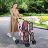 4-in-1 Double Pet Stroller with Detachable Carrier and Travel Carriage-Pink - Gallery View 1 of 9