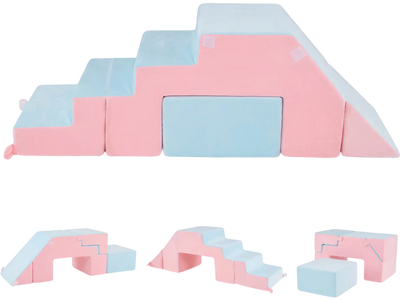 Costway 4-in-1 Foam Toddler Climbing Blocks Indoor Slide 25917869 New