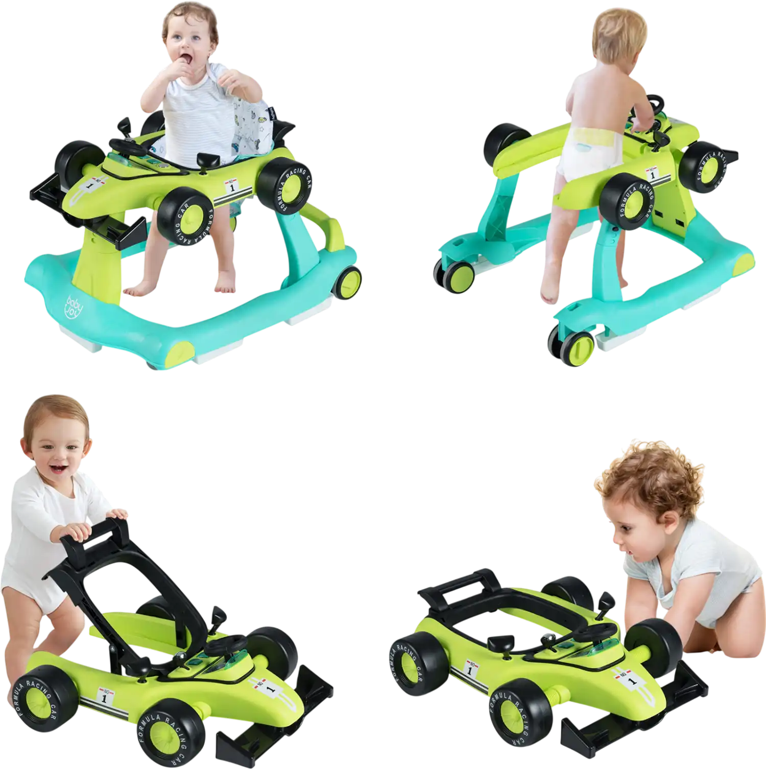Costway 4-in-1 Foldable Activity Push Baby Walker Adjustable Height 18524739 New