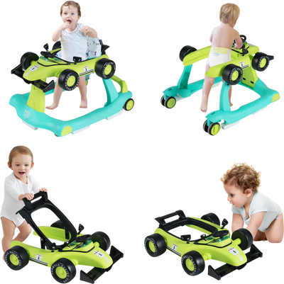 Costway 4-in-1 Foldable Activity Push Baby Walker Adjustable Height 18524739 New