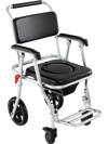 4-in-1 Foldable Bedside Commode Chair with Brakes and Bucket and Footrest