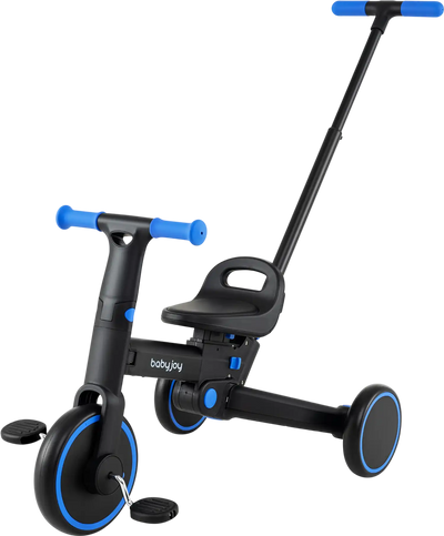 Costway 4-in-1 Foldable Toddler Tricycle Push Handle Adjustable Seat 24430080 New