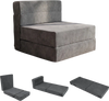 Gray 4-in-1 folding sofa bed with corduroy cover, displayed as a single chair for versatile living room seating.