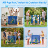 Height adjustable 4-in-1 connect game in blue, designed for indoor and outdoor fun with easy storage and transport.
