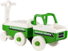 Green 4-in-1 ride-on push car with music, under-seat storage, and all-terrain wheels for boys and girls aged 1.5-5.