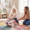 4 in 1 Ride on Push Car with Music and Under-Seat Storage for Boys Girls-Pink - Gallery View 1 of 11