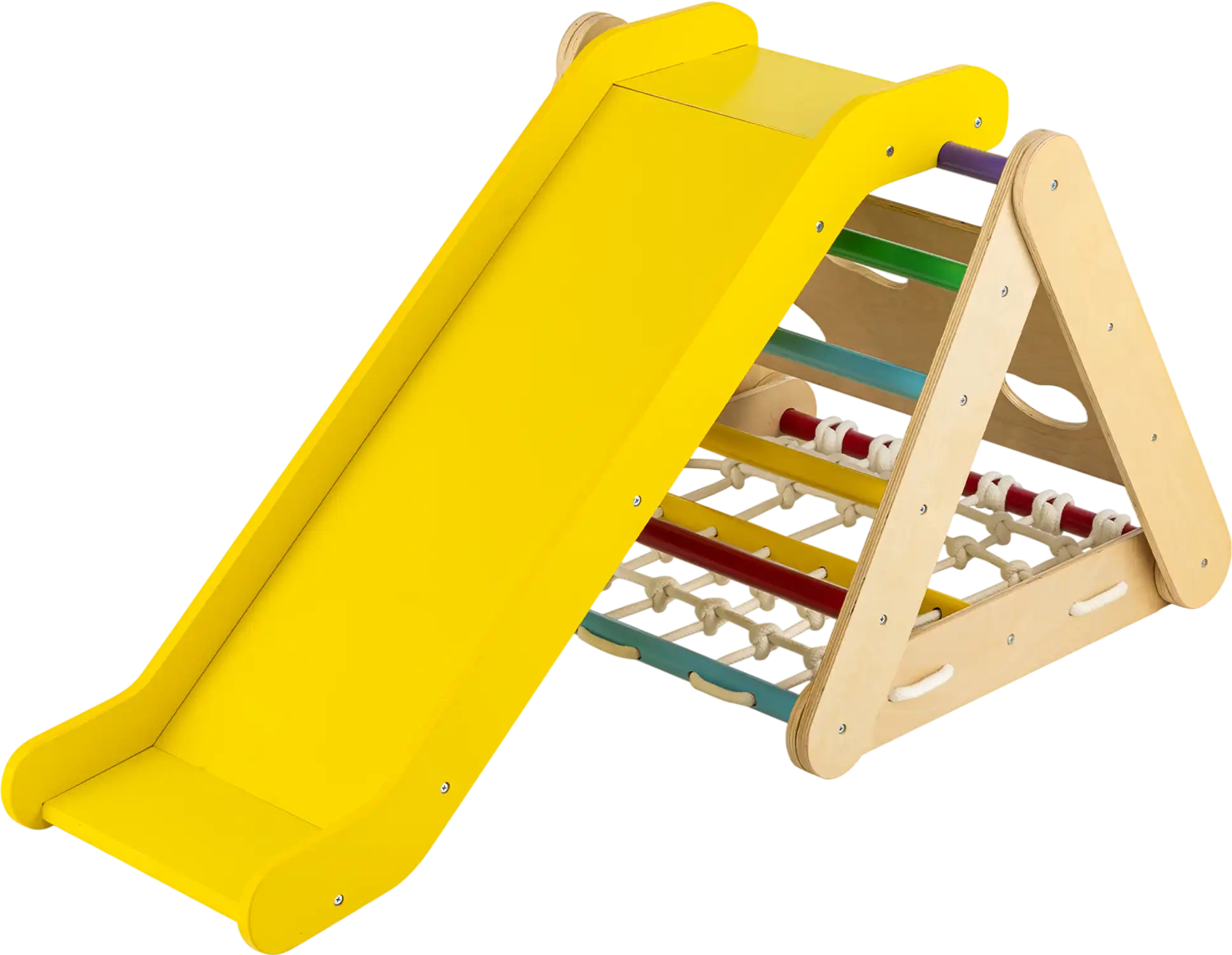 Costway 4-in-1 Triangle Climber Slide Board Climbing Net 15496278 New