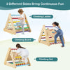 Triangle climber toy with climbing ladder, board, and net in multicolor, ideal for safe indoor and outdoor play.