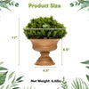 Artificial boxwood topiary tree in a golden pot, 11 inches tall, perfect for home or office decoration.