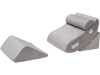 Gray 4-piece bed wedge pillow set with movable headrest for back, neck, and leg pain relief, ideal for versatile use.