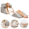 Gray wedge pillow set showcasing a close-up of the soft, skin-friendly surface for comfortable back, neck, and leg.
