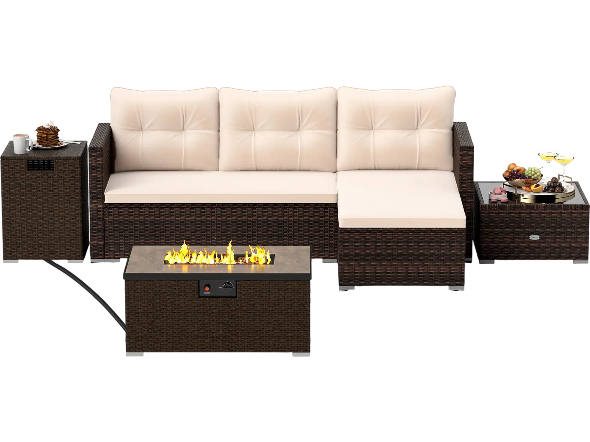 Costway 4-Pc Outdoor Patio Furniture Set w/ 32
