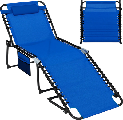 Costway 4-Position Folding Outdoor Chaise Lounge Chair Adjustable Backrest Footrest 25437019 New