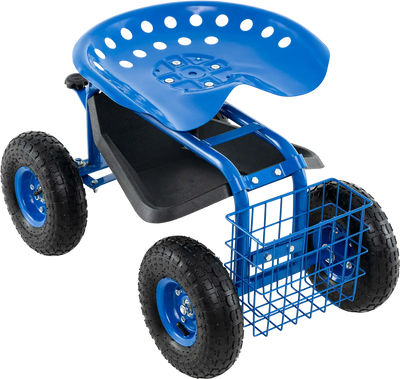 Costway 4-Wheel Rolling Garden Cart Work Seat 93085162 New