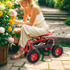 4-Wheel Rolling Garden Cart Work Seat-Red - Gallery View 1 of 10
