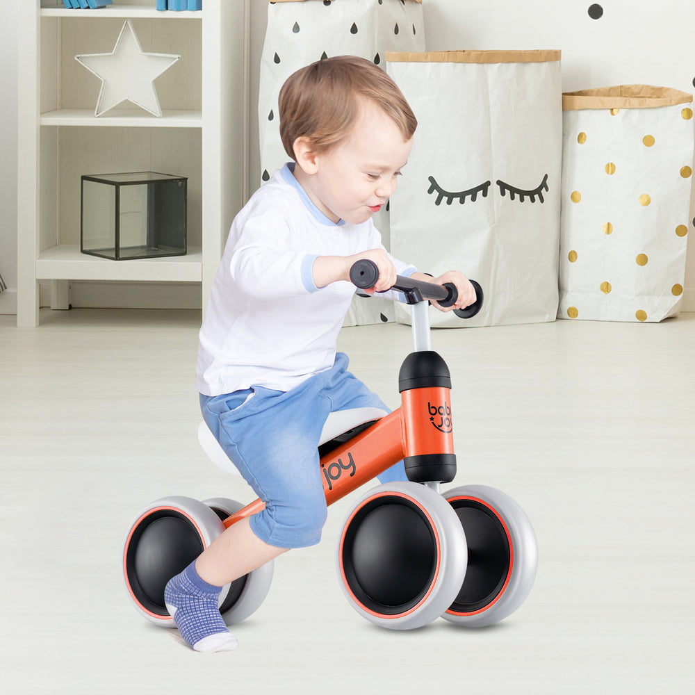 Baby Balance Bike for 2 Years Old Boys Girls No Pedal 4 Wheels-Orange - Gallery View 1 of 10