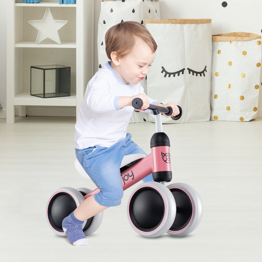 Baby Balance Bike for 2 Years Old Boys Girls No Pedal 4 Wheels-Pink - Gallery View 1 of 10