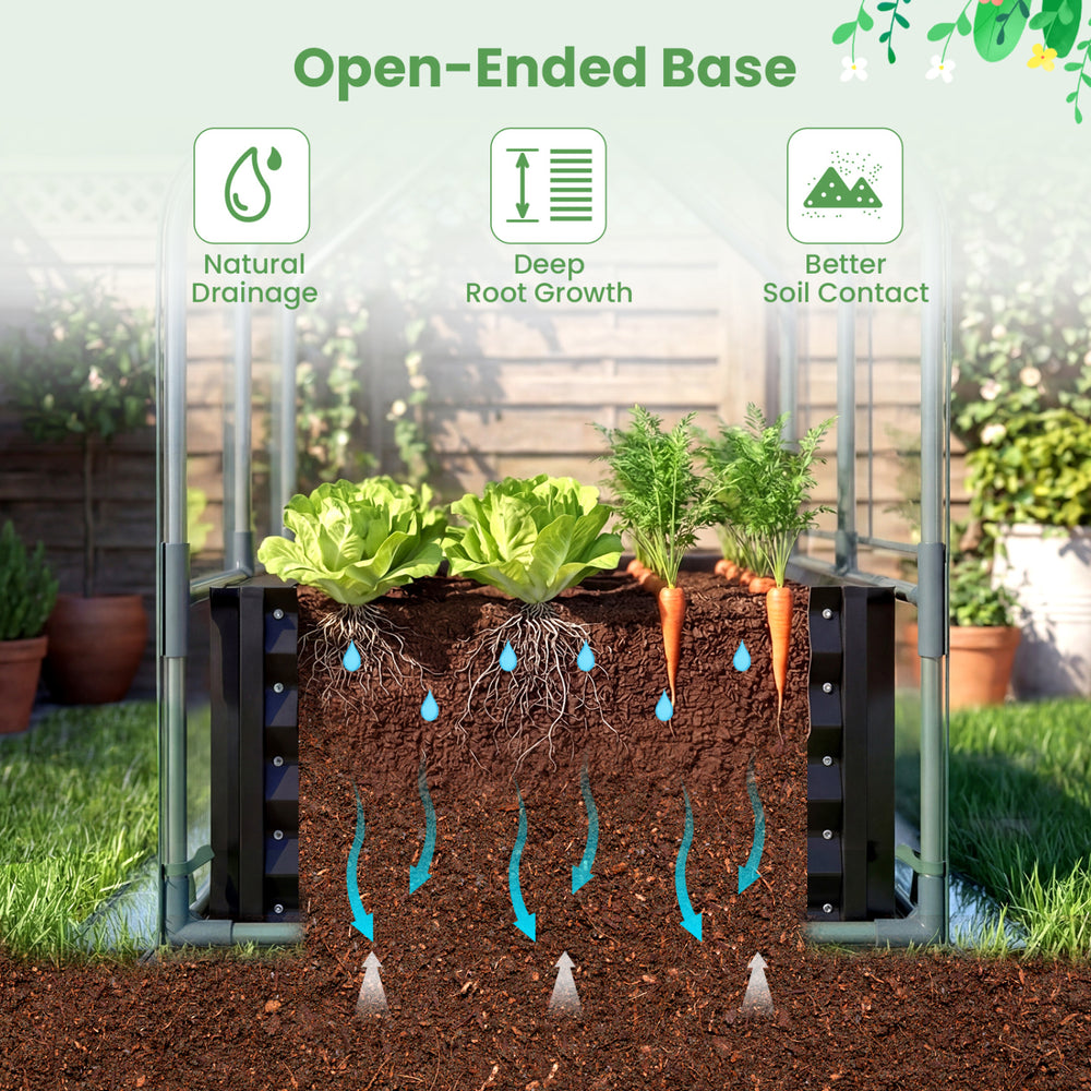 4 x 2 x 3 FT Small Galvanized Raised Garden Bed with Greenhouse Cover - Gallery View 10 of 10