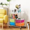 Mobile 4 Drawers Shelves Rolling Storage Cart Rack-Transparent Multicolor - Gallery View 1 of 12