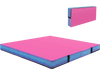 Bi-folding 4ft x 4ft x 4in pink gymnastic tumbling mat with handles, waterproof PU leather, ideal for yoga and.