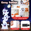 Stacked ghosts Halloween decoration with 120 LED lights, perfect for outdoor use and easy setup for festive displays.