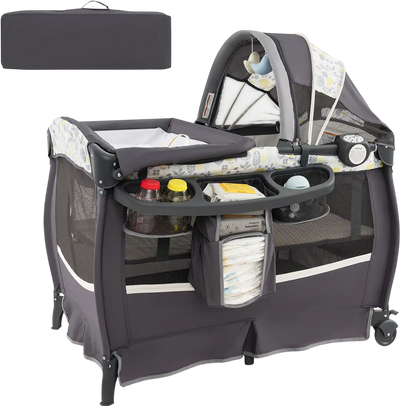 Costway 4-in-1 Portable Pack and Play Baby Nursery Center Bassinet 19672385 New