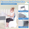 Ergonomic kids chair with comfortable backrest, round corners, and non-slip foot pads for safety in playrooms.