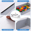 Kids activity table with gray finish, large storage space, and detachable blackboard for versatile play and learning.