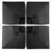 Four stackable black plates of a 20L cantilever offset patio umbrella base, designed for easy transport and storage.