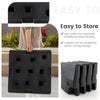 Stackable 20L patio umbrella base plates with handles for easy transport and storage, made from durable HDPE material.