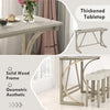4-piece bar table set featuring a solid wood frame, thickened tabletop, and upholstered saddle seat stools for comfort.