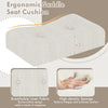 Ergonomic saddle seat cushion in beige with button-tufted design for enhanced comfort and elegance.