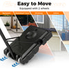 Portable basketball hoop with adjustable height, 44" shatter-resistant backboard, and 2 wheels for easy movement.