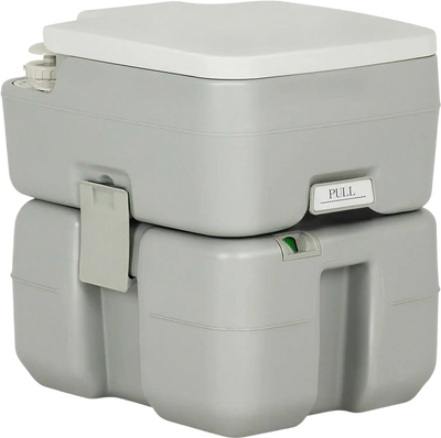Costway 5.3 Gallon Portable Travel Toilet Piston Pump Flush 30426917 New