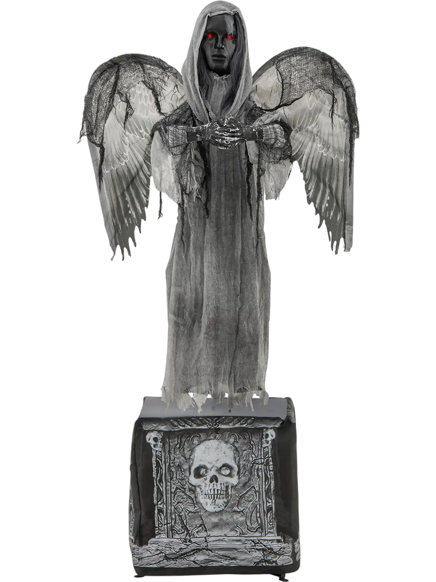 Costway 5.5' Halloween Animatronic Praying Angel Light Up Eyes Shaking Wings 83952416 New
