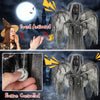 Life-sized 5.5ft Halloween animatronic decoration with light-up eyes, shaking wings, and sound activation for spooky.