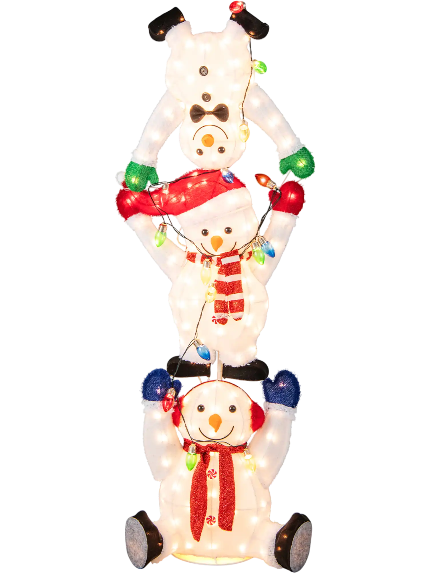 Costway 5.6' Lighted Stacked Snowmen Christmas Decoration 18379425 New