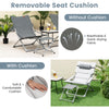 Folding lounge chair set with removable cushion, featuring breathable fabric and a sturdy metal frame for patio use.