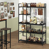 5-Tier Bakers Rack with Power Outlets and 10 S-Shaped Hooks-Black - Gallery View 1 of 10