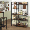 5-Tier Bakers Rack with Power Outlets and 10 S-Shaped Hooks-Rustic Brown - Gallery View 1 of 10
