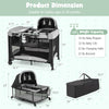 Dimensions chart of the 5-in-1 Portable Baby Playard showing weight capacities and measurements for versatile use and.