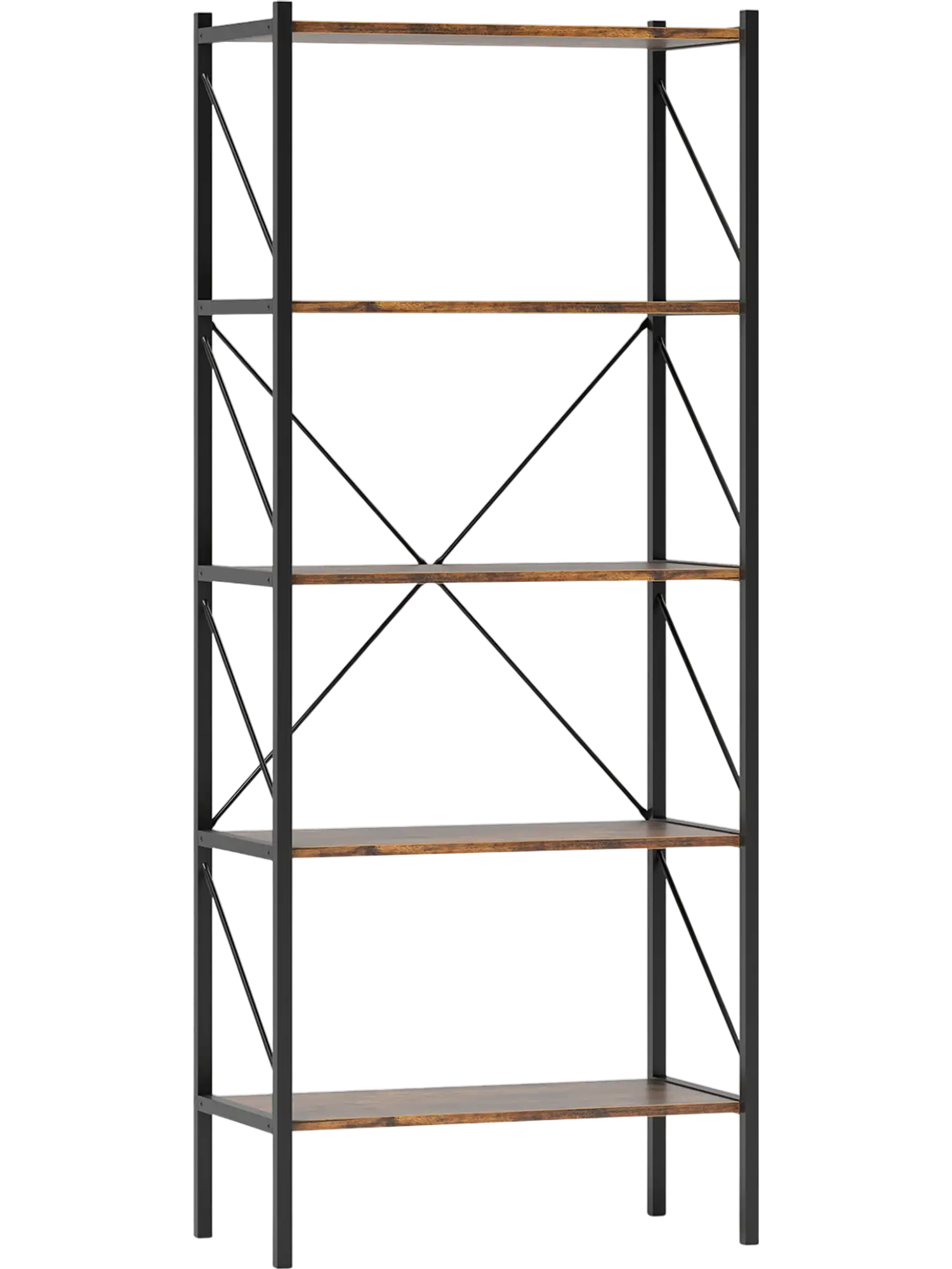Costway 5-Tier Bookshelf Open Shelves Heavy Duty Metal Frame 162384579 New