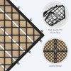 Acacia wood interlocking tile flooring with PVC base, showcasing locking design for easy assembly, ideal for outdoor.