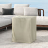 Outdoor propane tank cover table in beige, designed for 20 lbs tanks, doubles as a side table for patio use.
