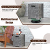 Multifunctional propane tank cover table in gray, designed for 20 lbs gas tank storage and as a side table for outdoor.