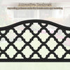Curved backrest detail of the 50.5-inch black patio bench featuring elegant patterns, ideal for backyard relaxation.