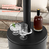 Round table design of the 50000 BTU propane patio heater with drinks, providing convenience for outdoor gatherings.