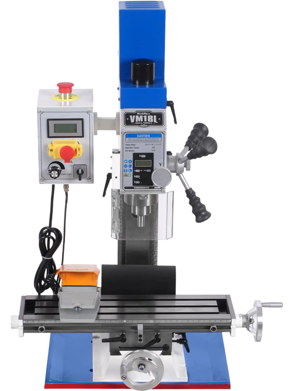 6"x20'' Benchtop Mill Drill Machine, Variable Speed, R8 Spindle, 1 HP, 110V, Brushless Motor Compact Milling Drilling Tool for Garage Shop, DIY Metalworking without Stand VM18L